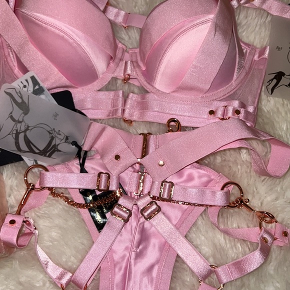 Honey Birdette Kukuro blush bra open brief bondage kit - Picture 3 of 12